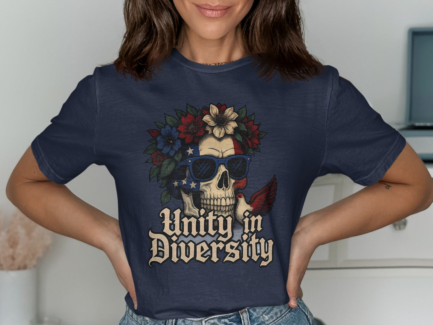 Unity in Diversity Skull Sunglasses Graphic Shirt Product