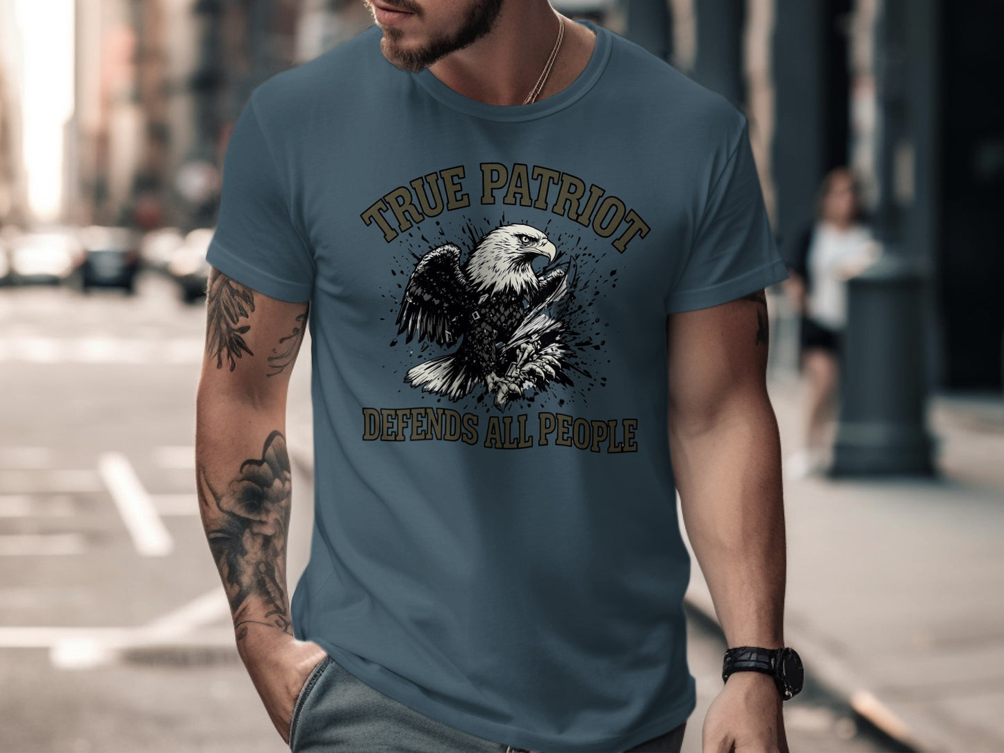 True Patriot Defends All People Graphic T-Shirt