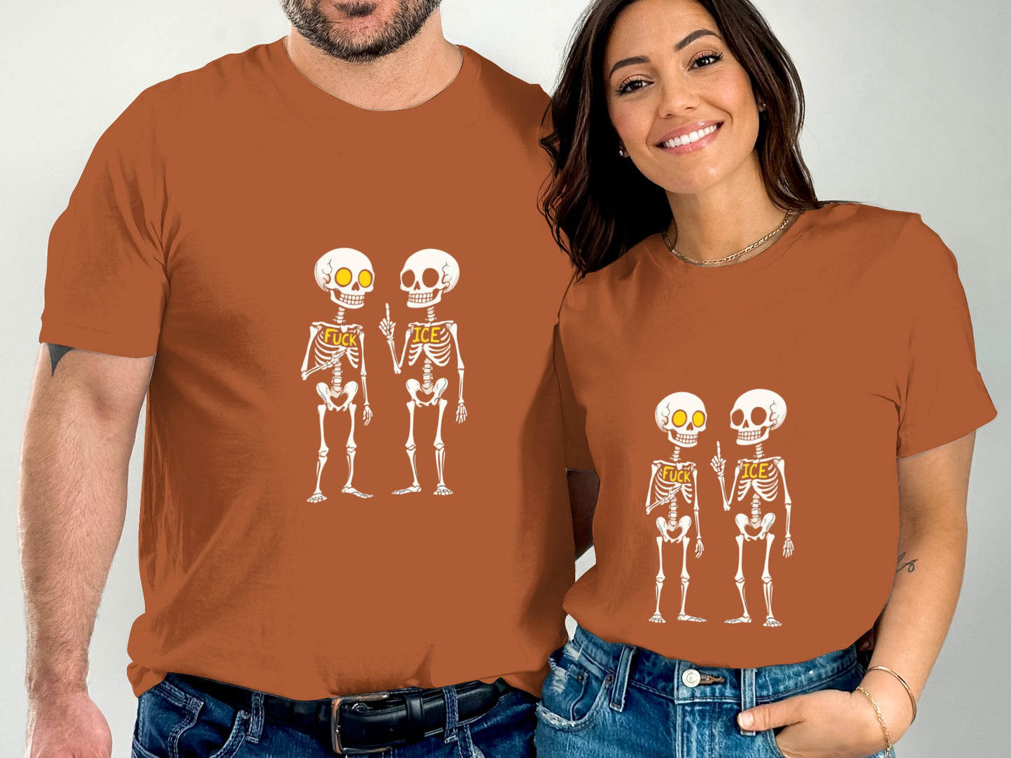 Skeleton Cartoon Faces Matching T-Shirt product