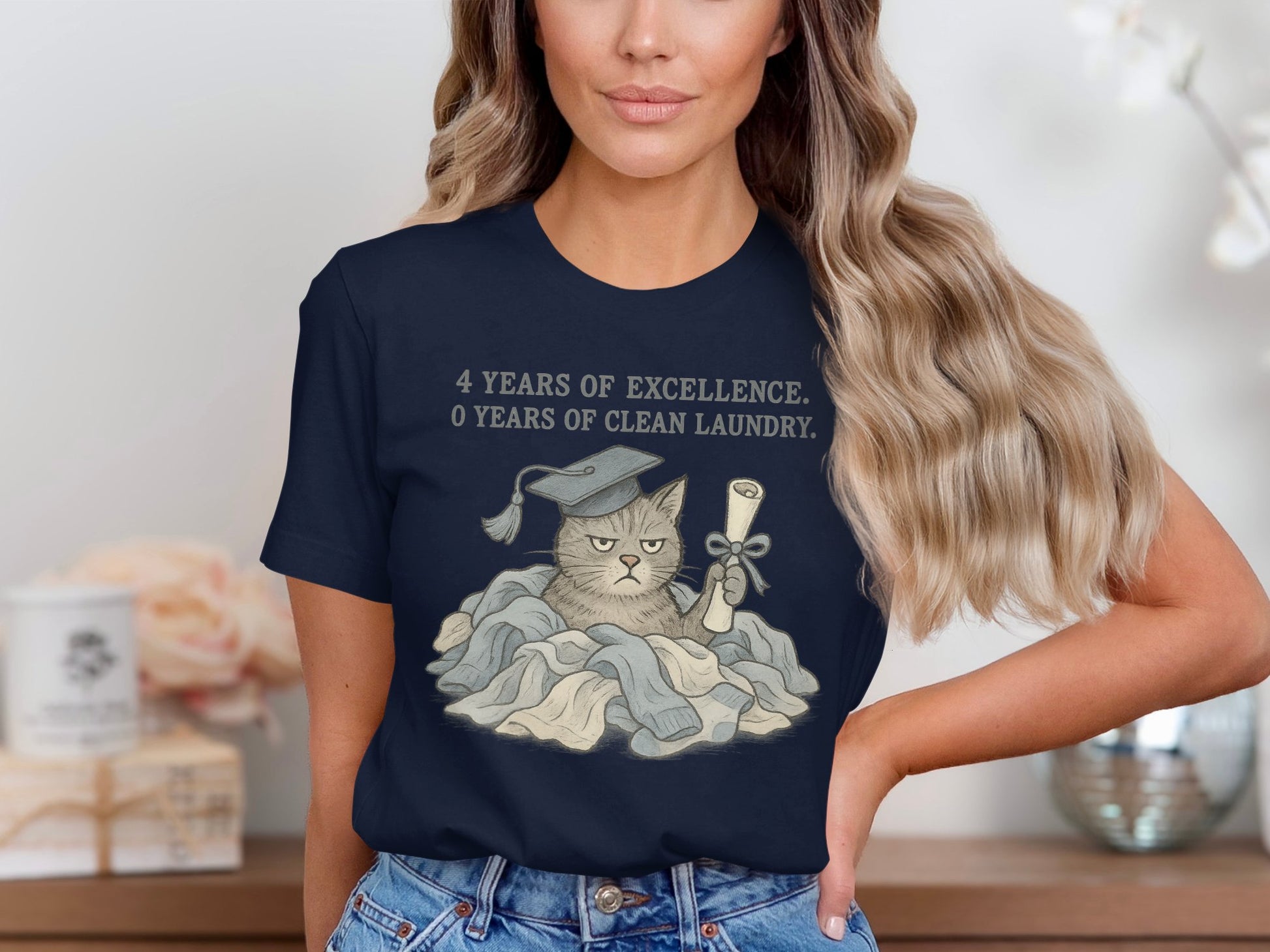 4 Years of Excellence Cat Graduation Shirt product