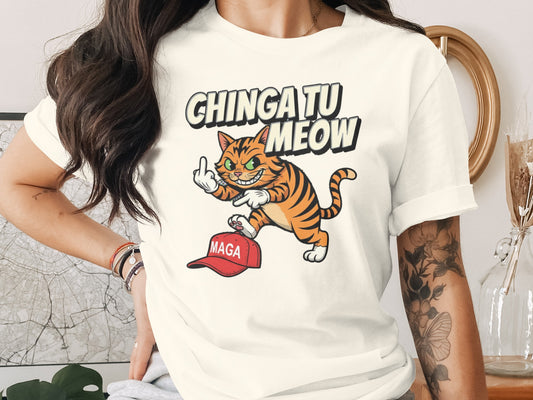 Chinga Tu Meow Funny Cat MAGA Hat Middle Finger product type