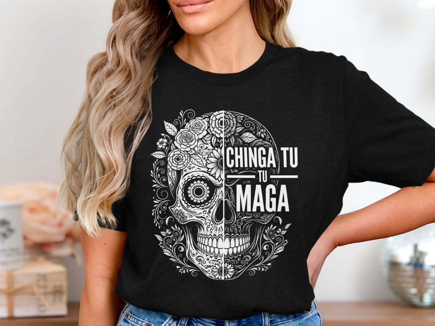 Traditional Sugar Skull Chinga Tu Tu Maga T-shirt product