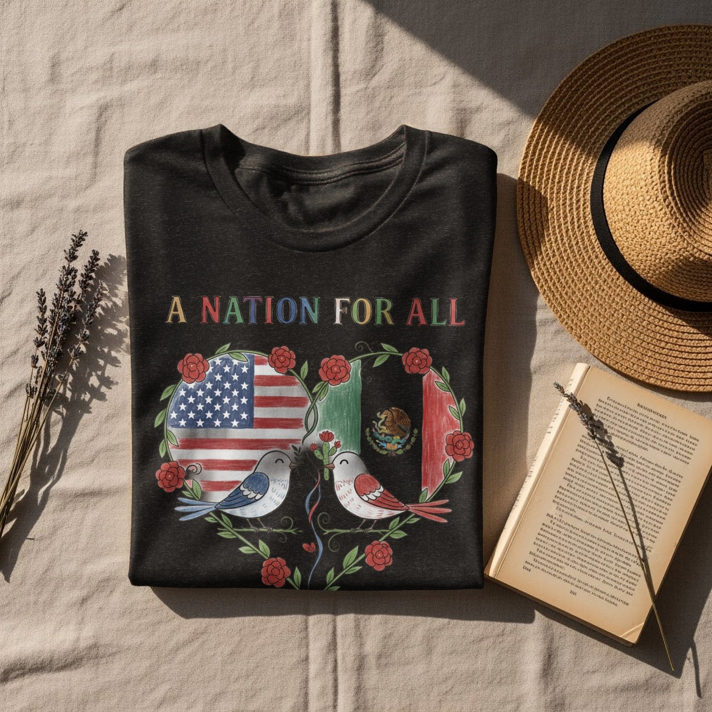 A Nation For All Dove Heart Pattern T-shirt product