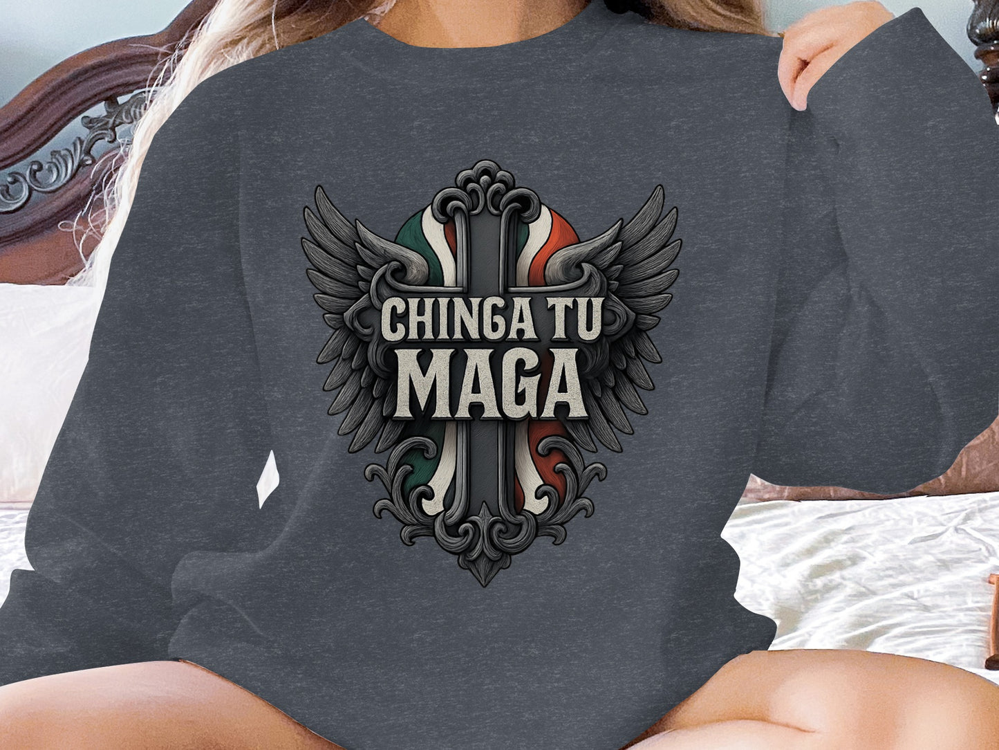 Chinga Tu Maga Graphic Design Long Sleeve Shirt product