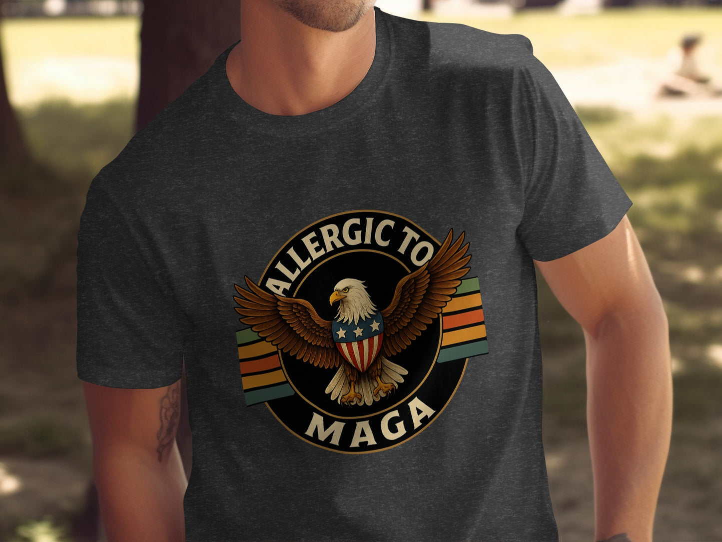 Allergic To MAGA Eagle Graphic T-Shirt Product