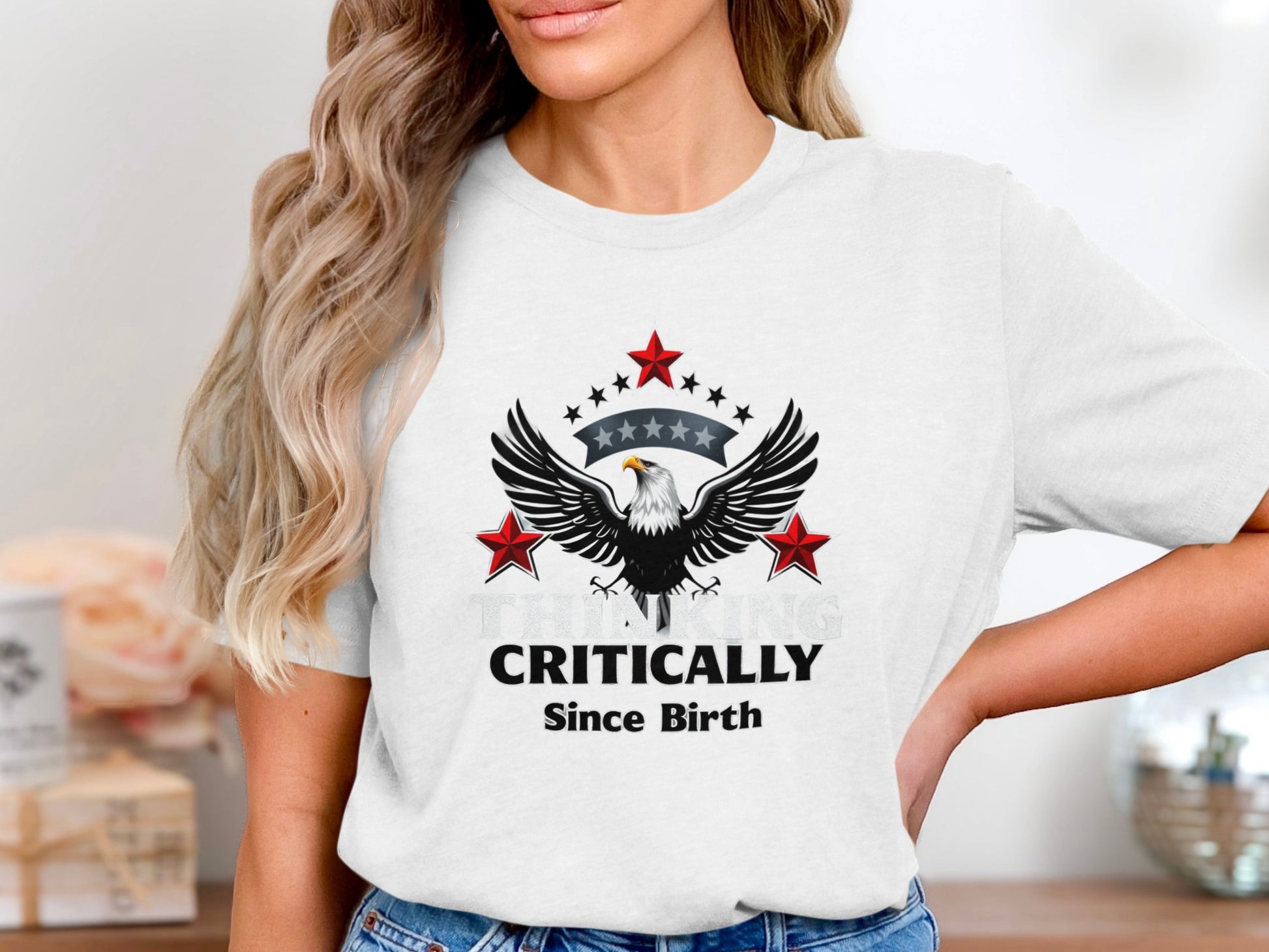 American Flag Eagle Critically Since Birth T-shirt product