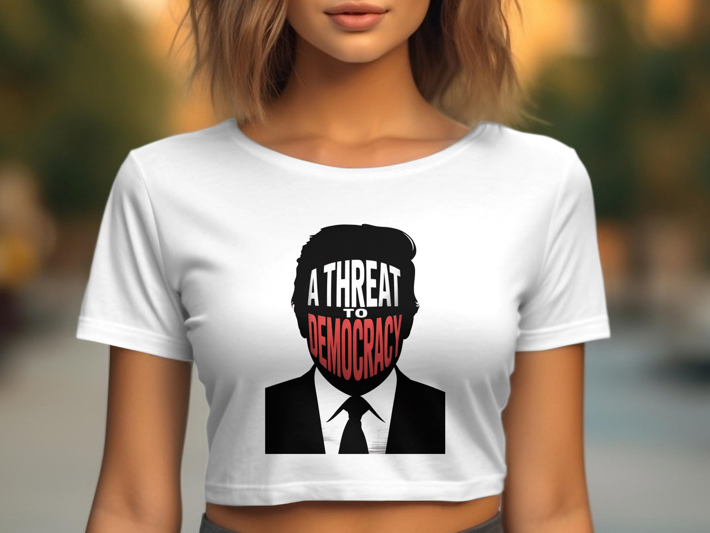 A Threat To Democracy Print Crop Top product