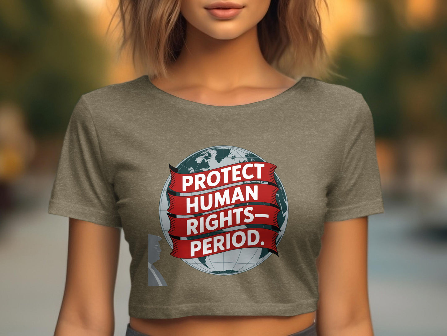 Protect Human Rights Period Graphic Crop Top product