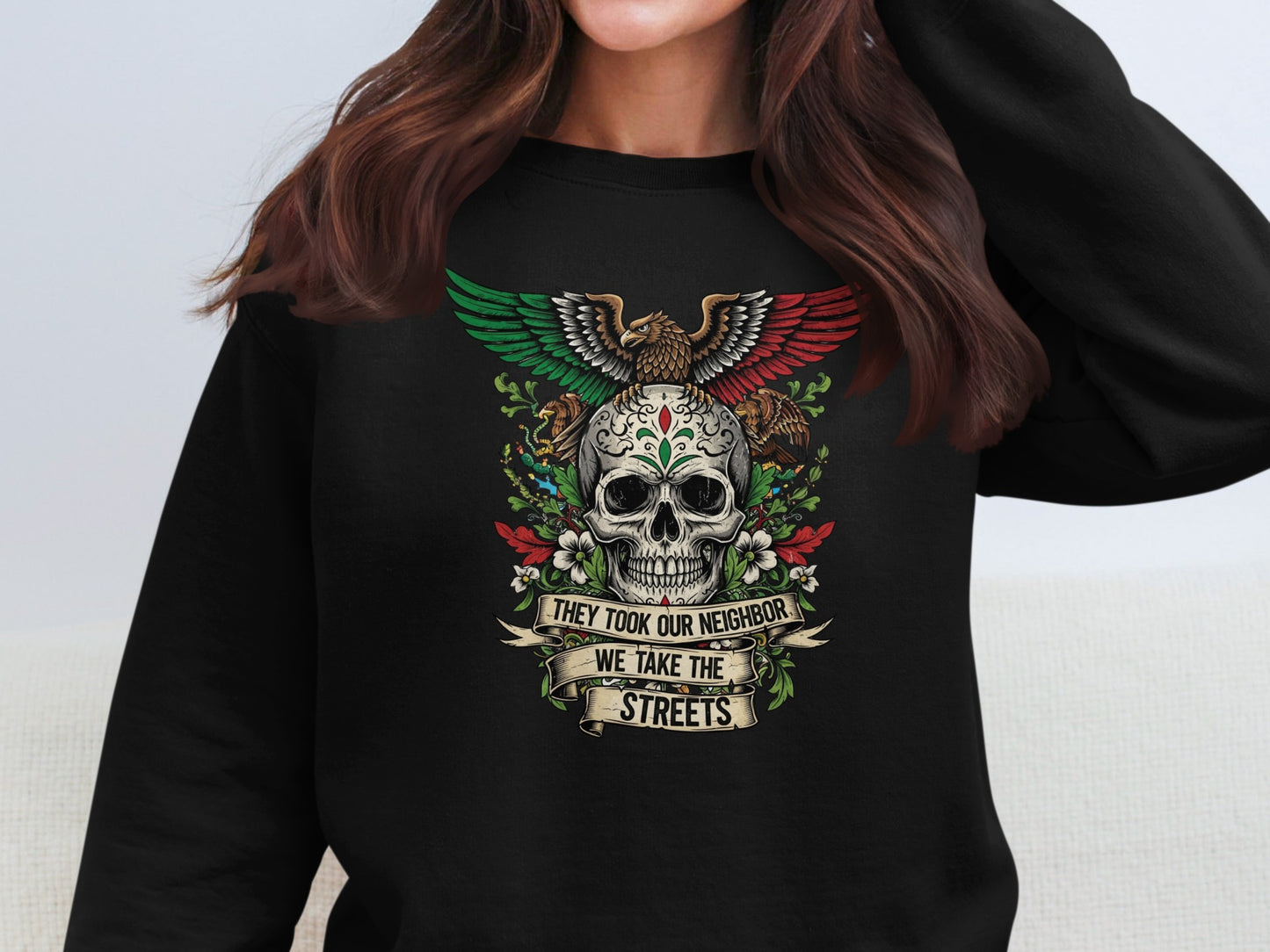 Bold Skull with Eagle Graphic Unisex Sweatshirt product