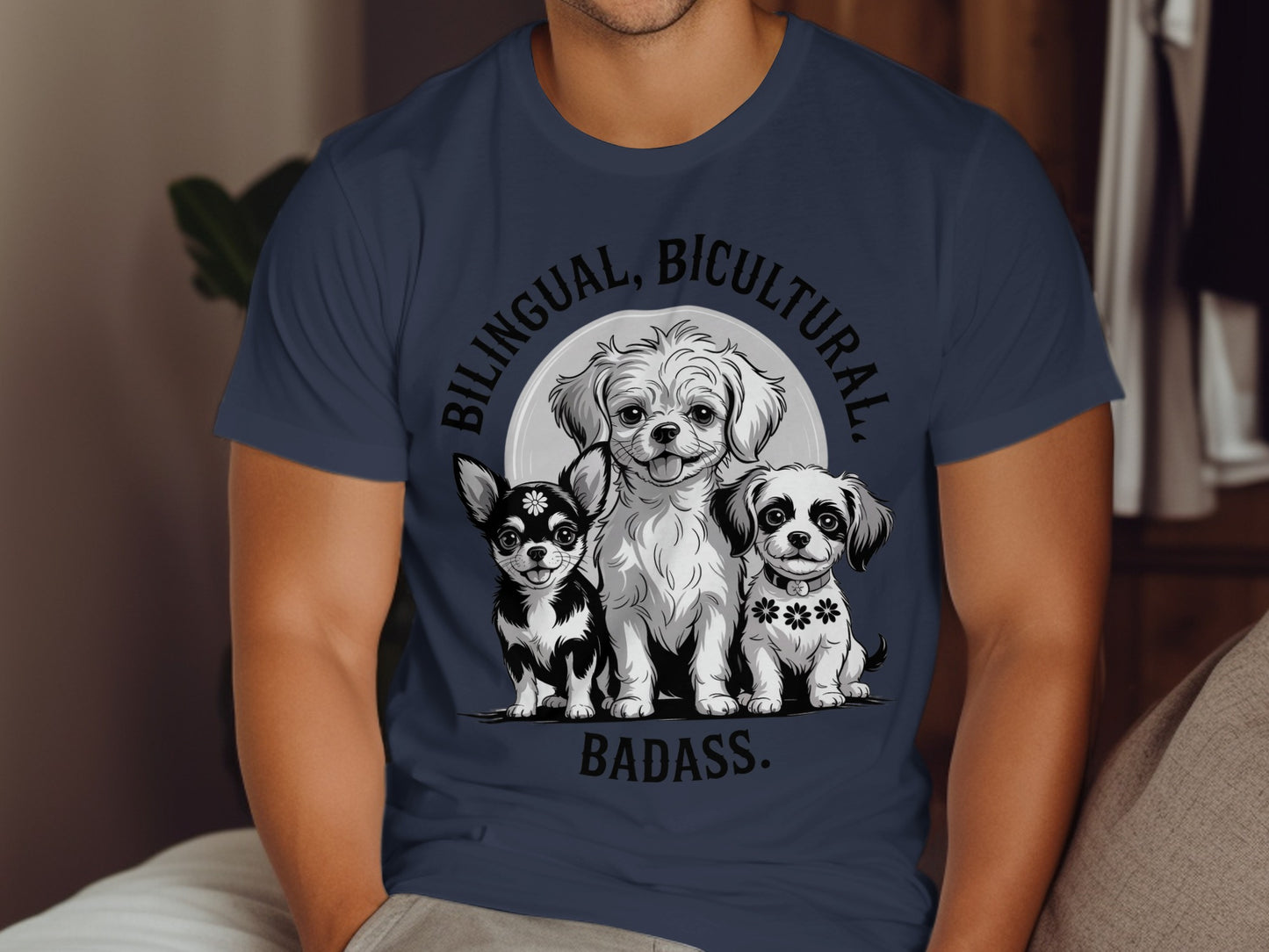 Bilingual Bicultural Badass Dogs Design T-shirt product type