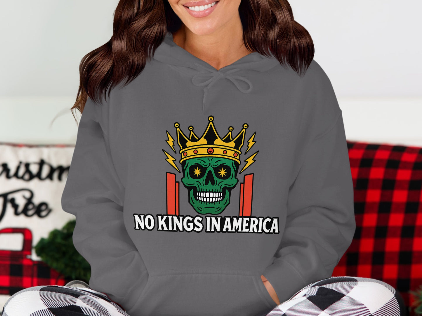 No Kings In America Skull and Crown Hoodie product
