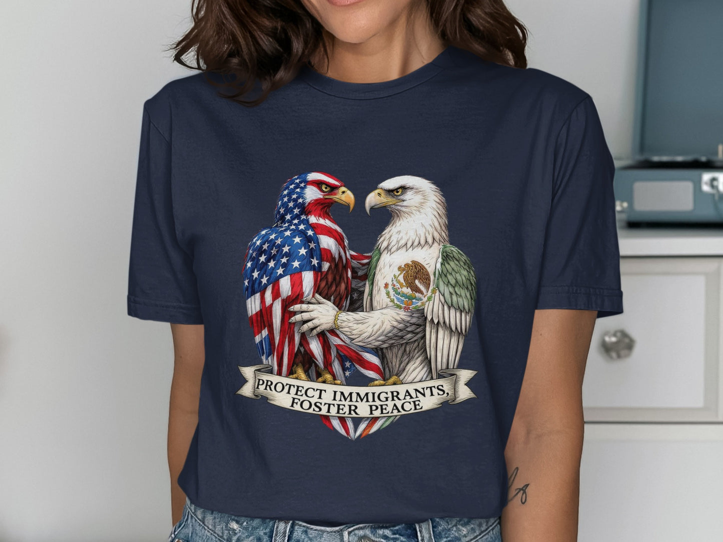 Protect Immigrants Foster Peace Graphic T-Shirt product