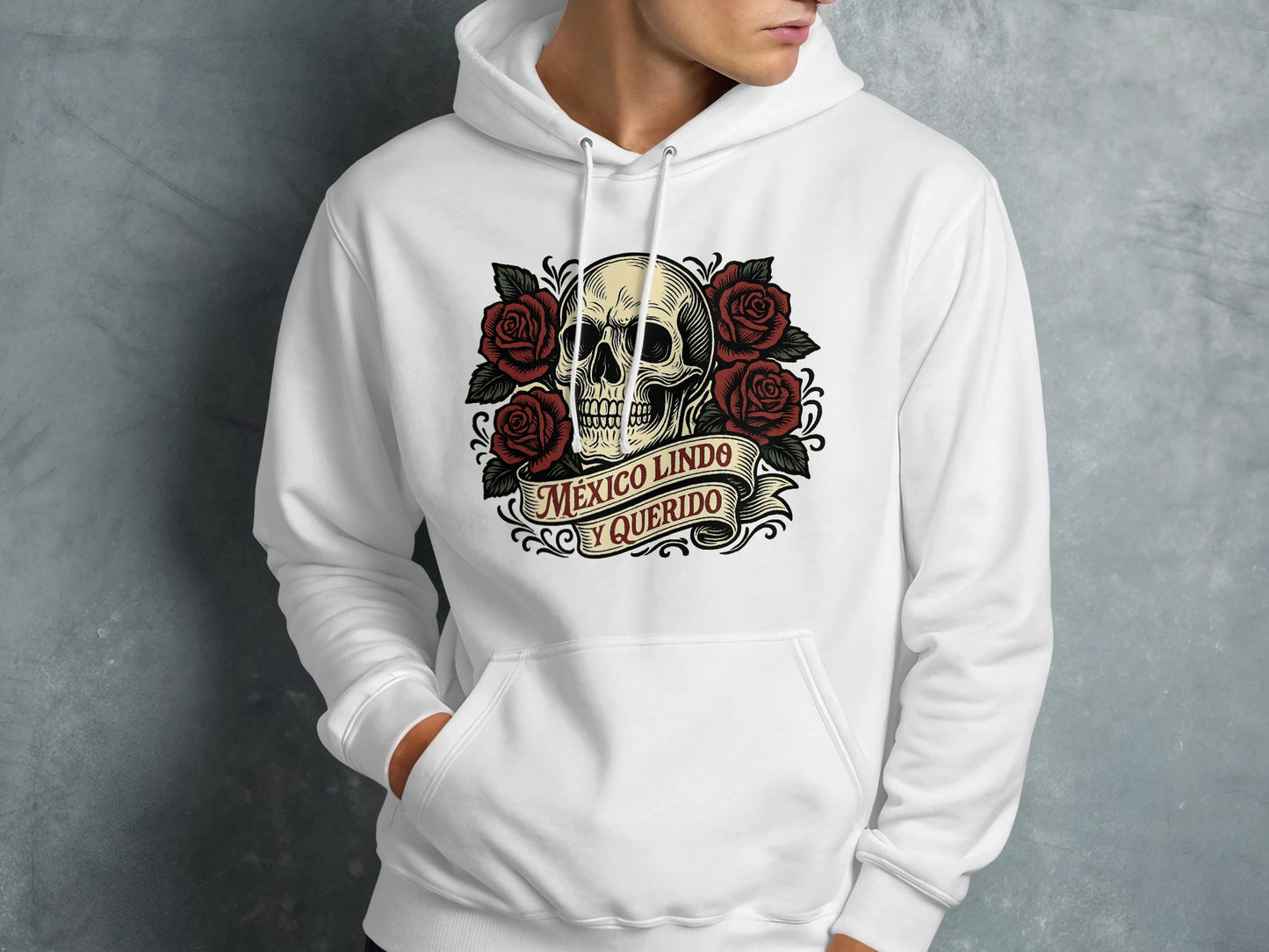 Mexico Lindo y Querido Skull Design Hoodie product