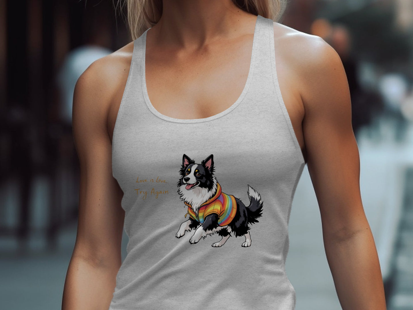 Love a Lot Try Again Cute Dog Graphic Tank Top product type