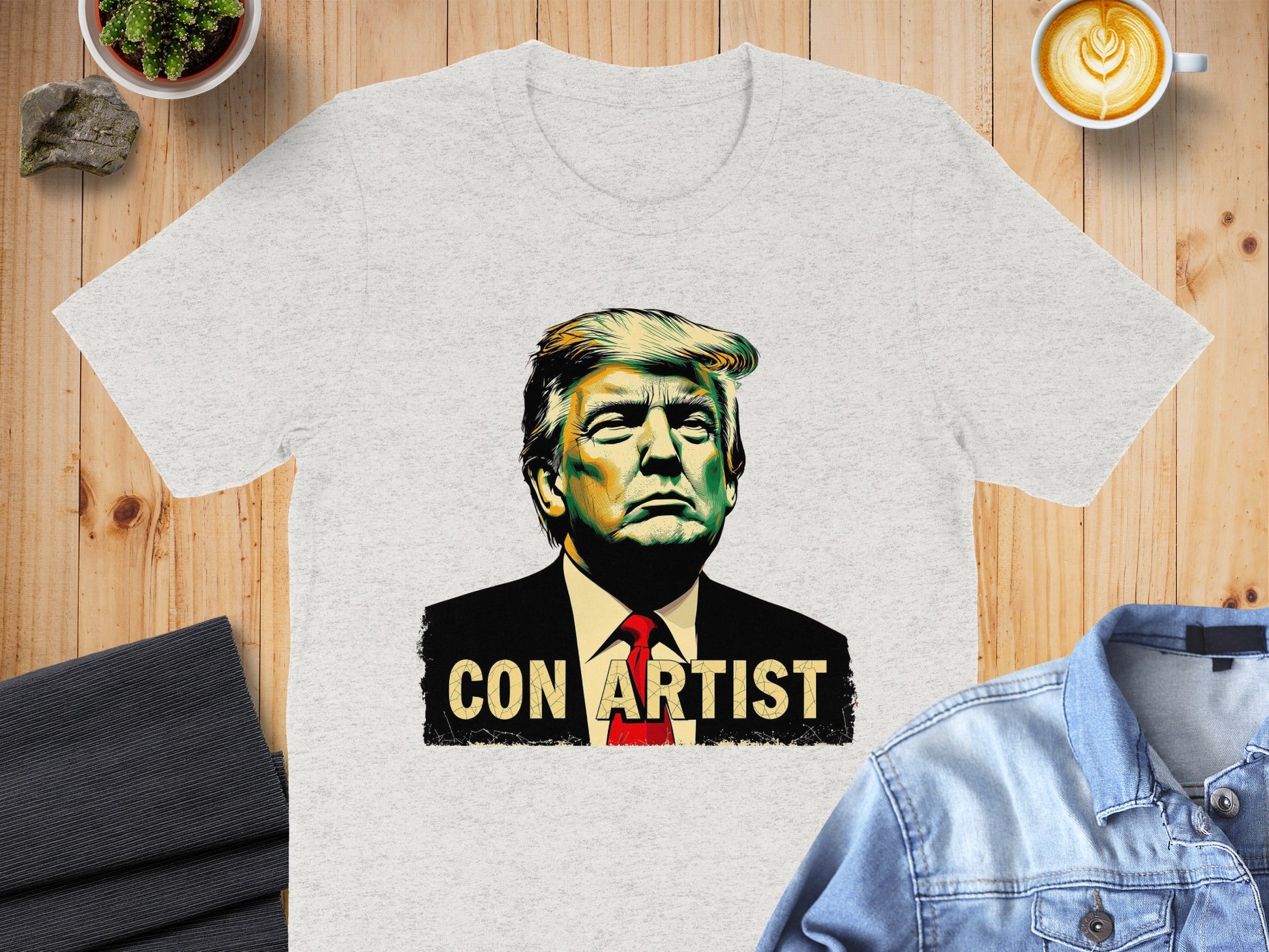 Bold Con Artist Graphic Print T-Shirt Unique Design product
