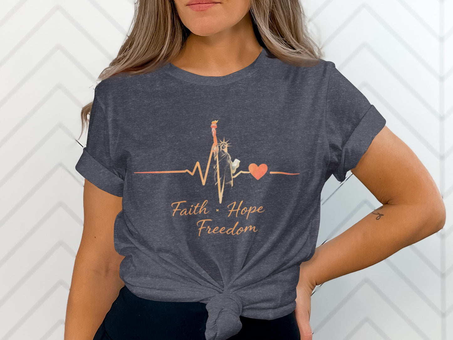 Faith Hope Freedom Heartbeat Graphic T-Shirt product type