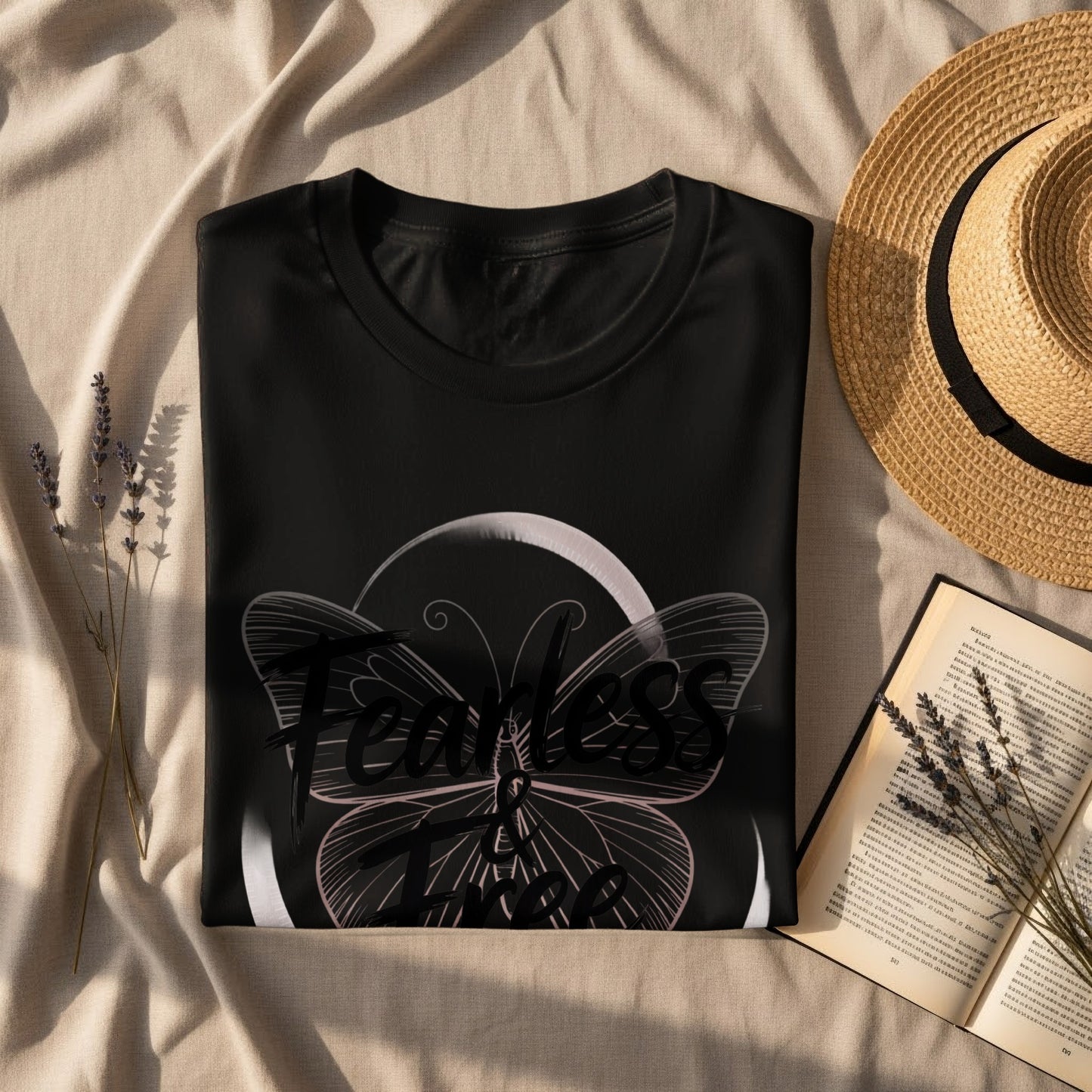 Fearless and Free Butterfly Design T-shirt product type