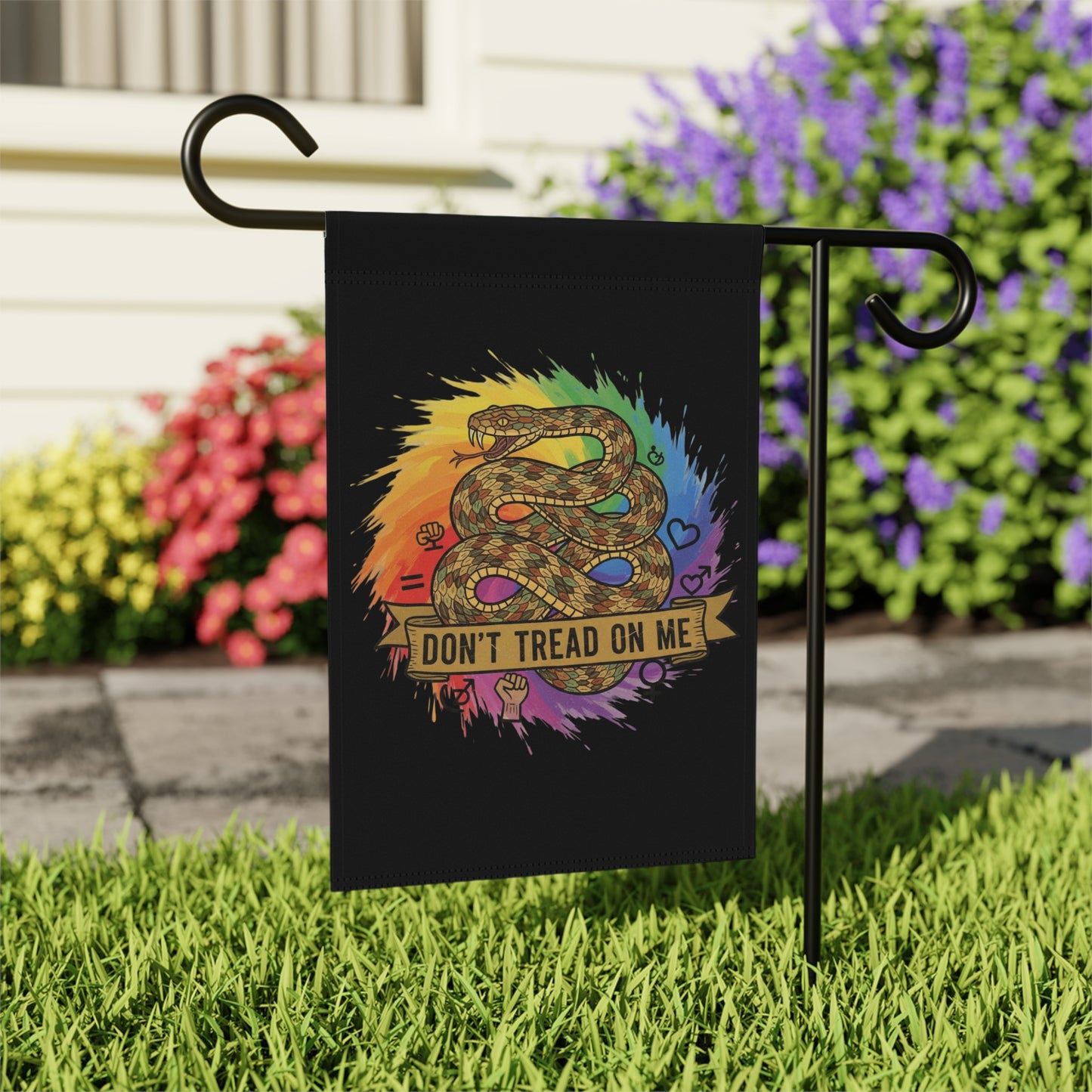 Don't Tread On Me Black Garden Flag product