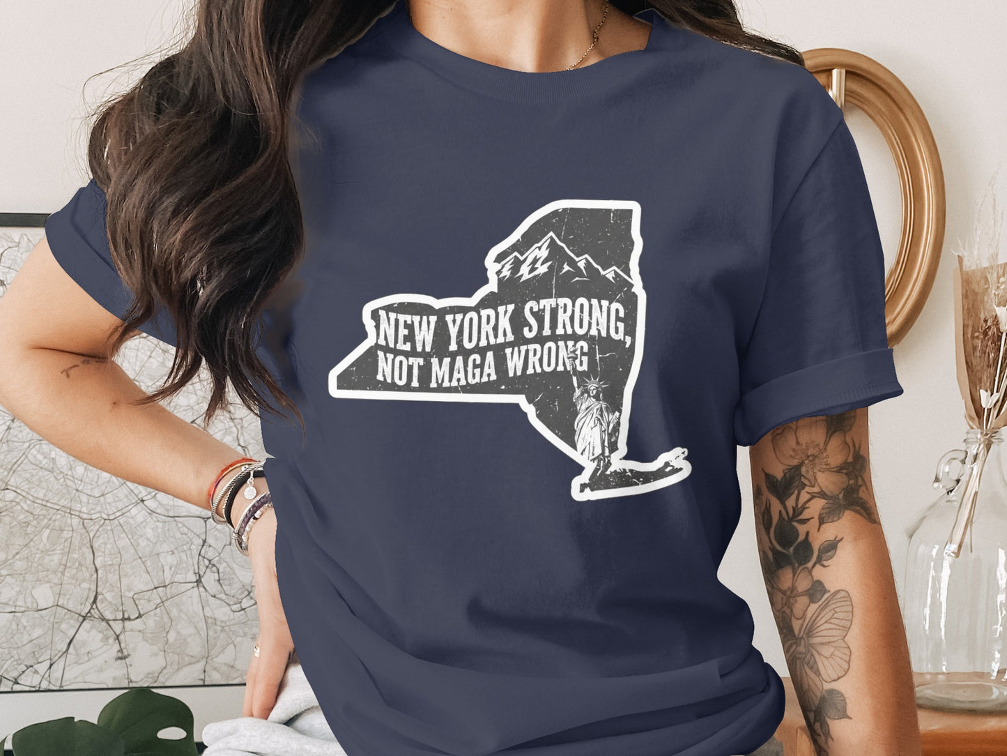New York Strong Not Maga Wrong Statement T-shirt