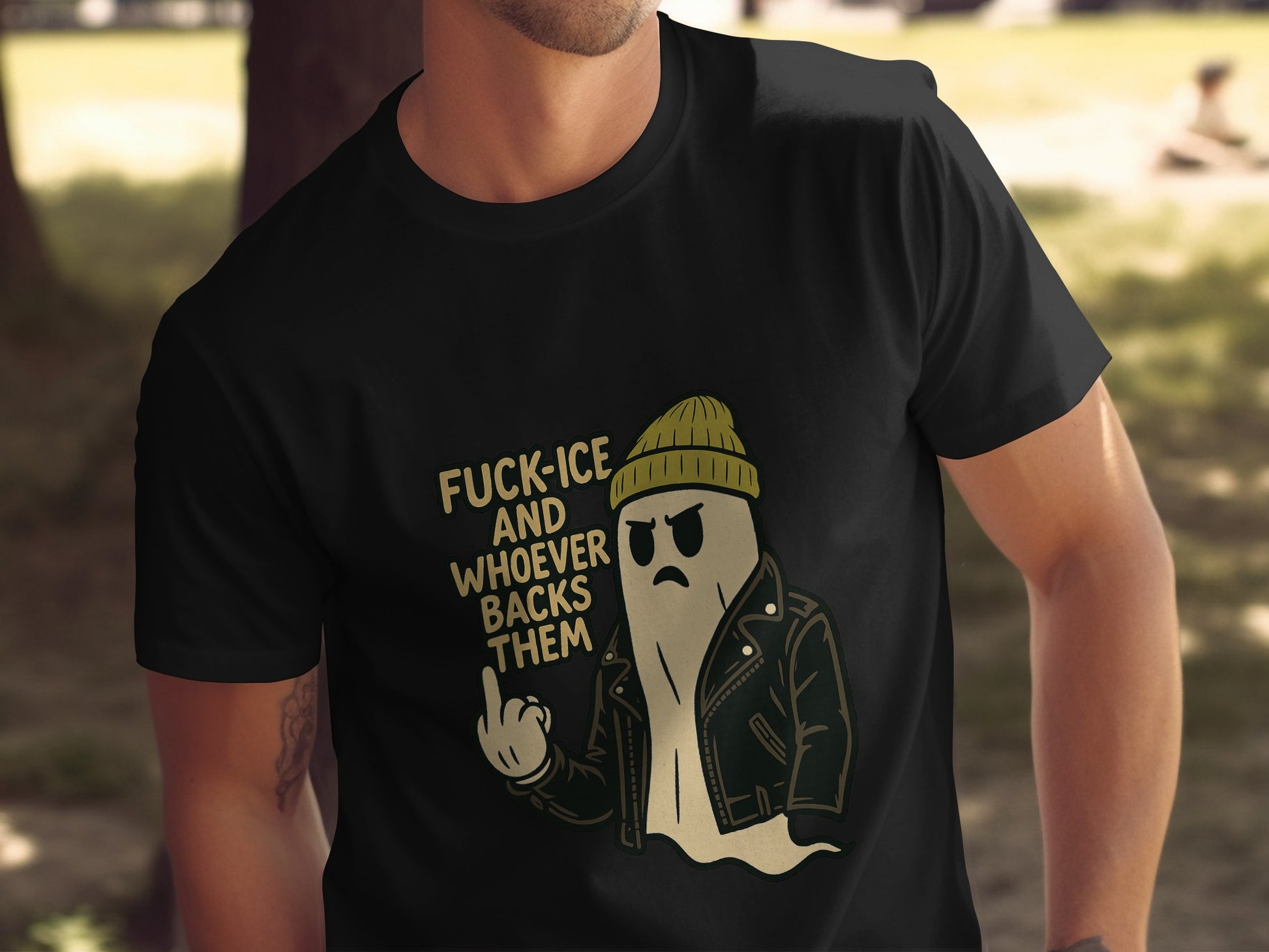 Rebel Ghost Middle Finger Graphic T-Shirt product