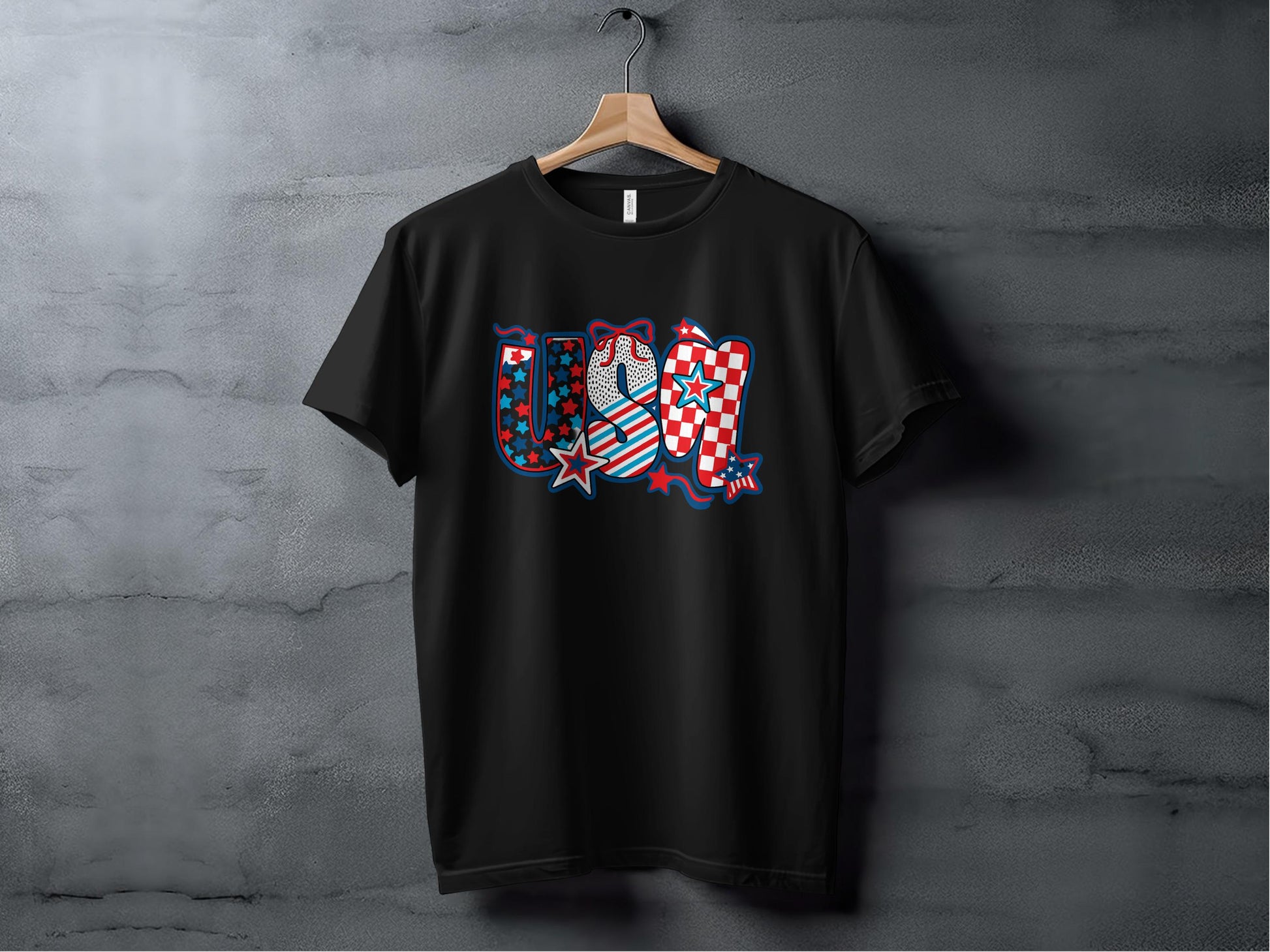 Patriotic USA Themed American Flag Print Shirt product type