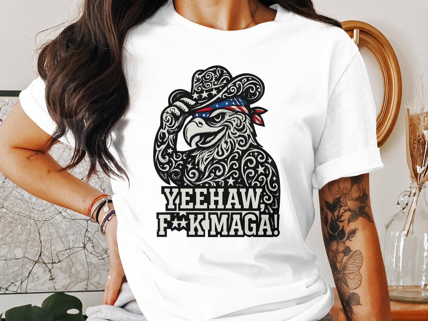 Yeehaw F**K MAGA Bald Eagle T-Shirt product type