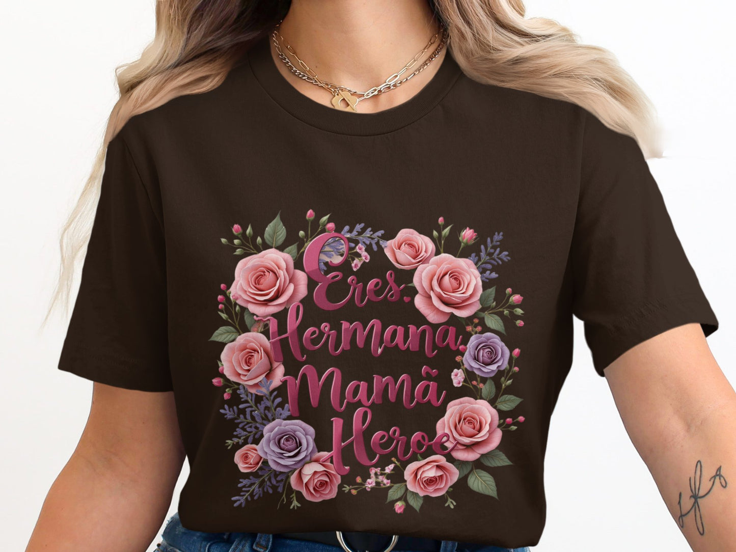 Eres Hermana Mamá Heroe Floral Graphic T-Shirt product