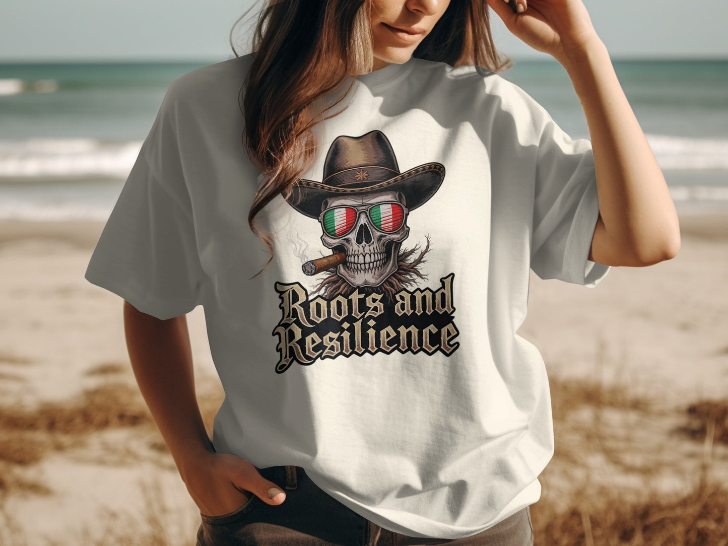Roots and Resilience Skull Cowboy T-Shirt product type