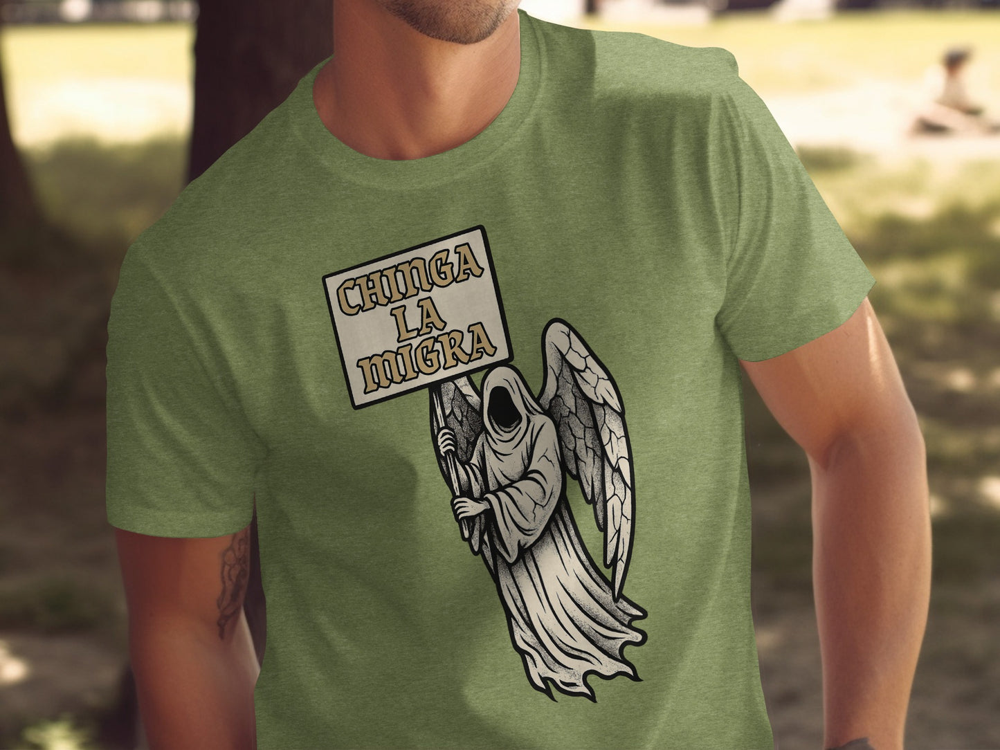 Chinga La Migra Graphic T-Shirt for Statement Product