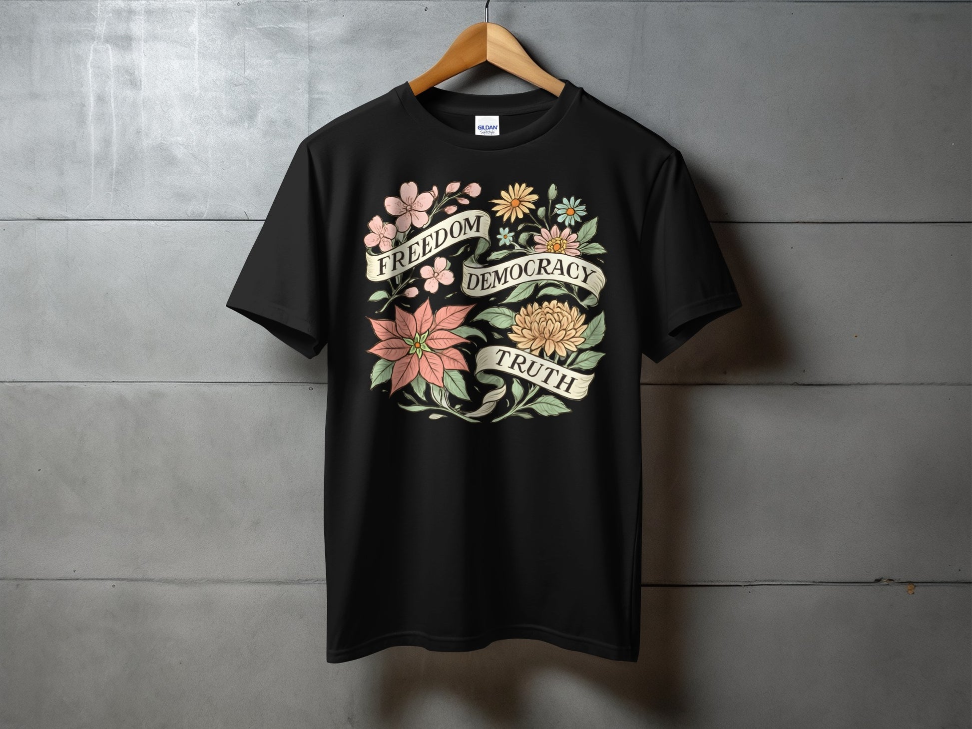 Freedom Democracy Truth Floral Graphic Shirt product