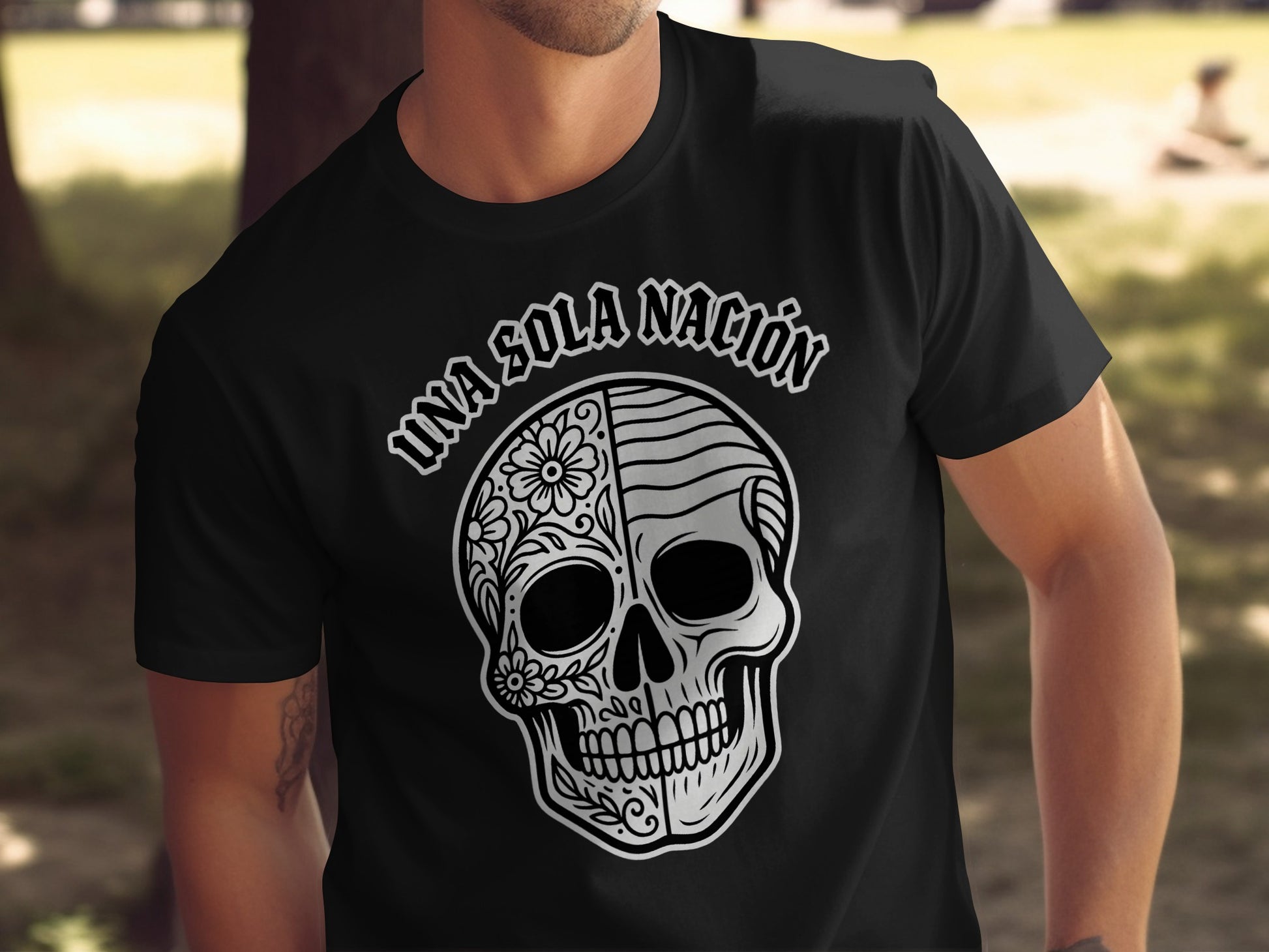 Una Sola Nación Skull Design T-Shirt product
