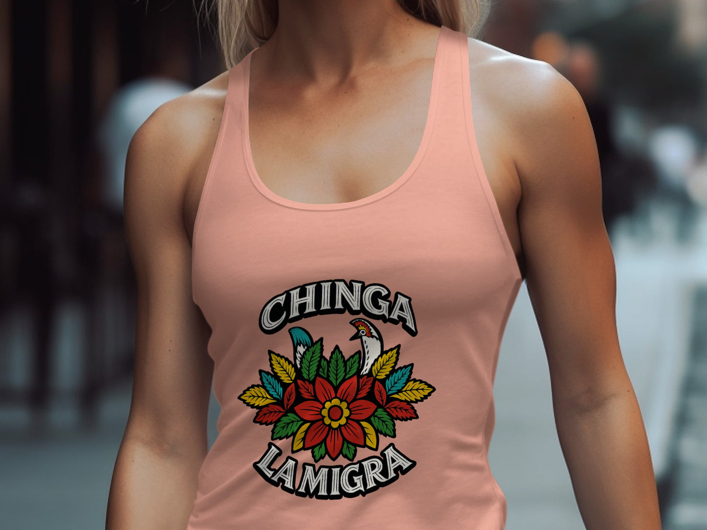 Festive Floral Chinga La Migra Tank Top product