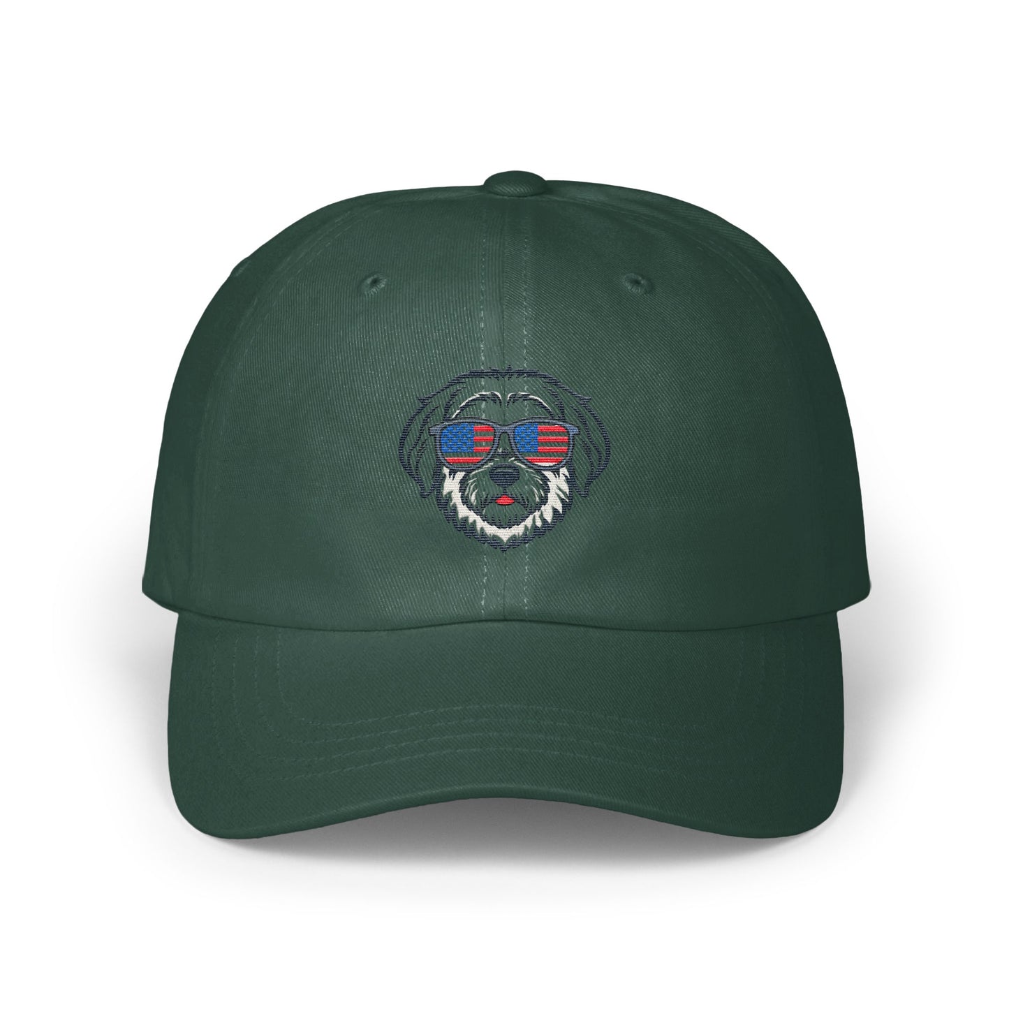 Patriotic Dog Embroidered Trendy Green Hat product