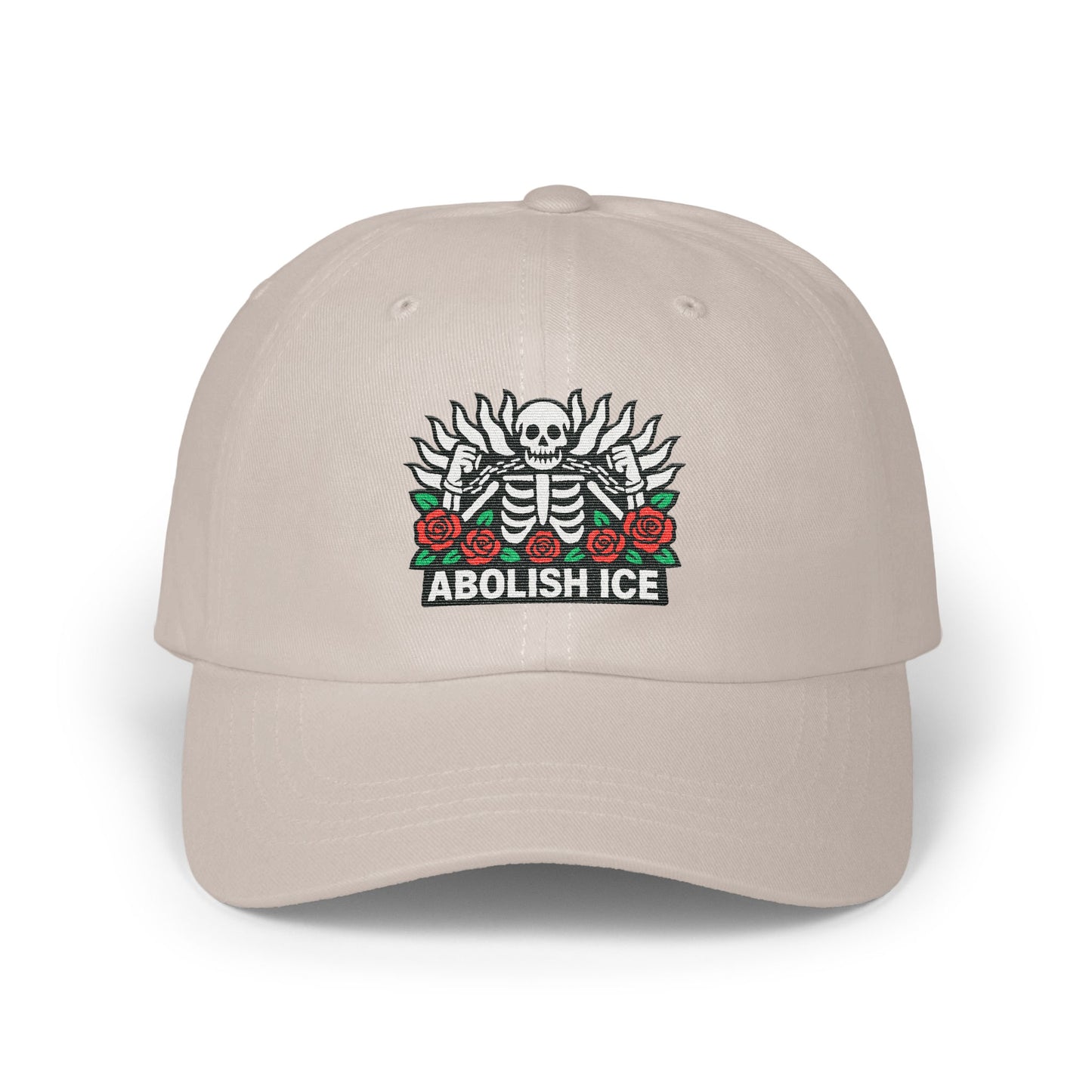 Abolish ICE Skeleton and Roses Embroidered Cap product