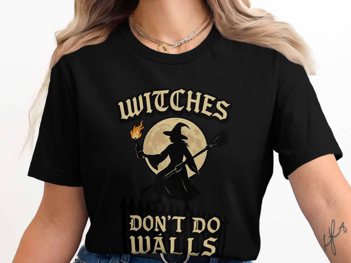 Witches Don't Do Walls Halloween Graphic T-Shirt product