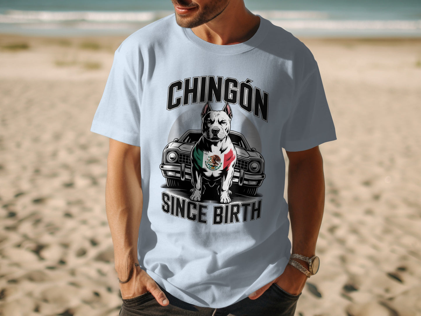Chingon Since Birth Pitbull Car Design T-Shirt product
