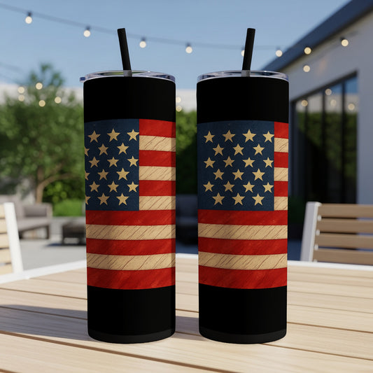Vintage American Flag Tumbler for Patriotic Style product