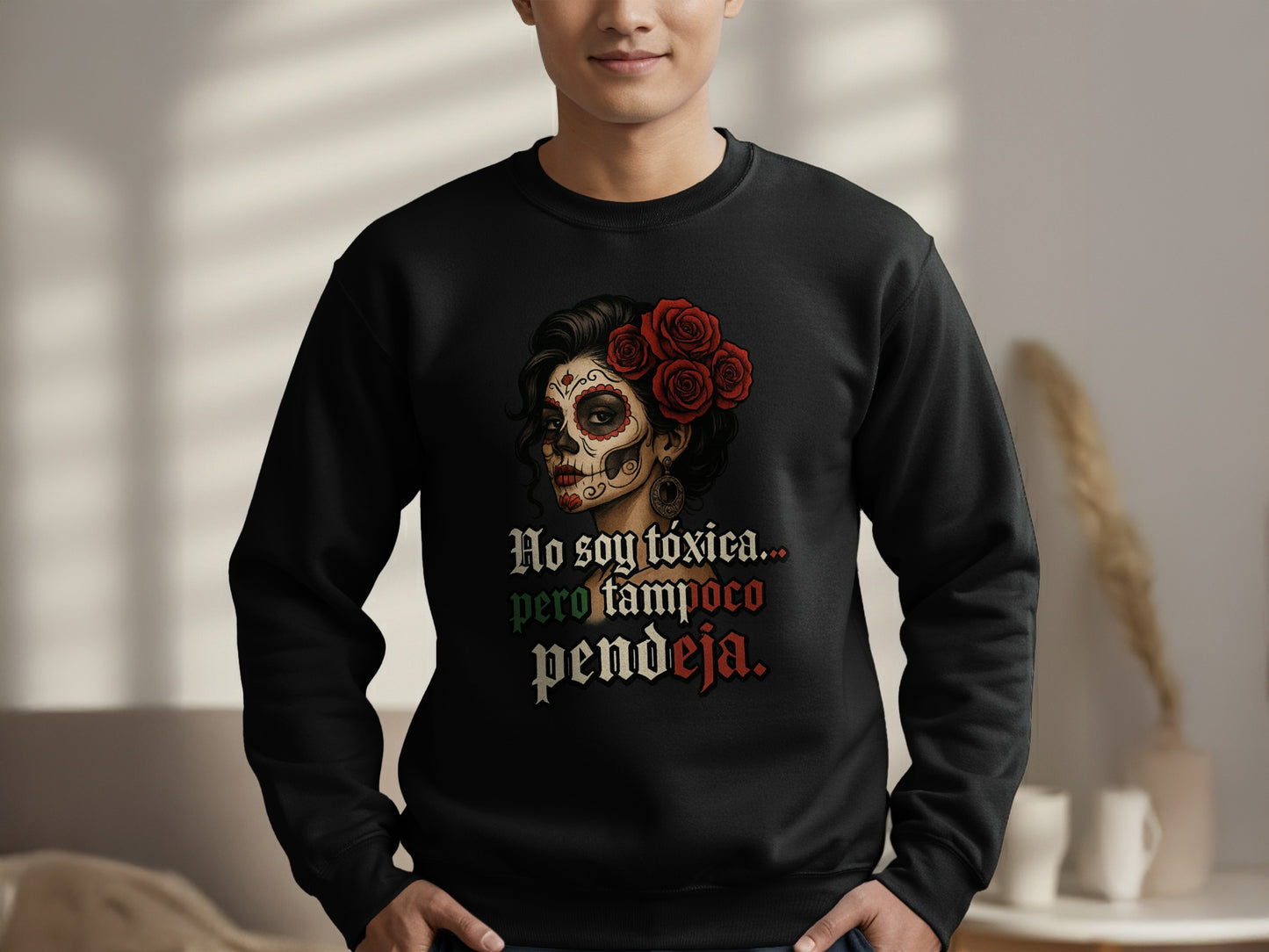 Stylish Dia de los Muertos Skull Art Sweatshirt product