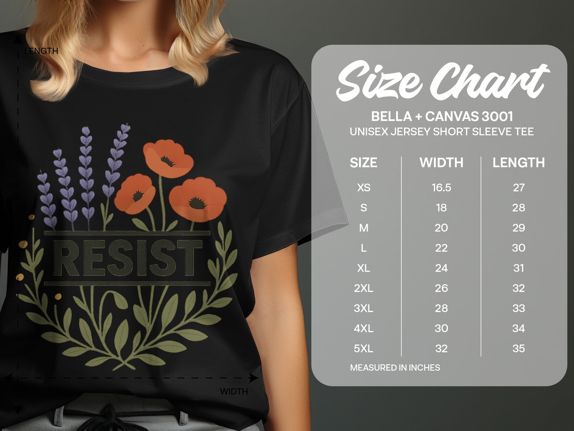 RESIST Floral Graphic Unisex Jersey Short Sleeve Shirt product