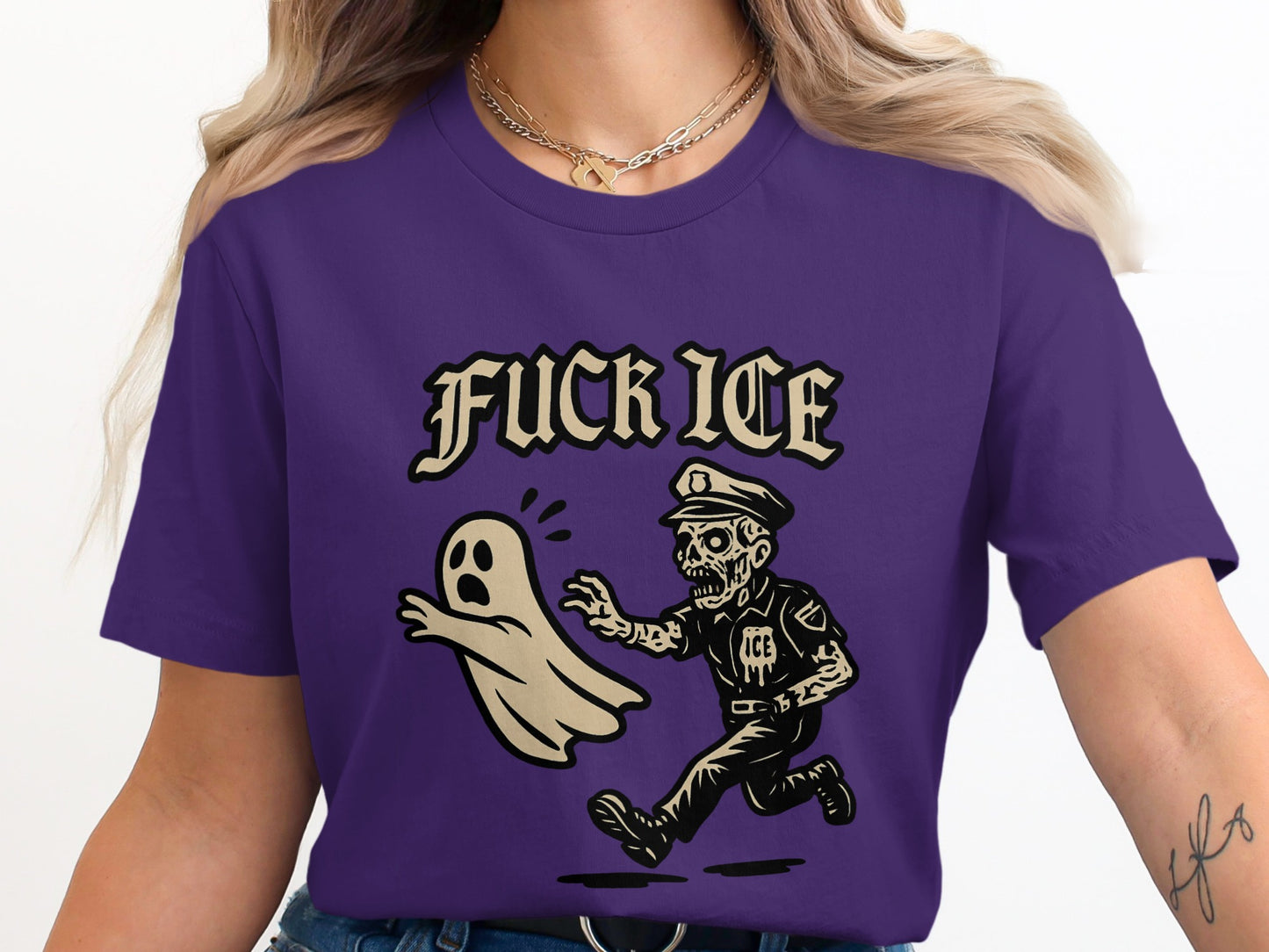 Fuck Ice Graphic Tee T-shirt Halloween Novelty Shirt product