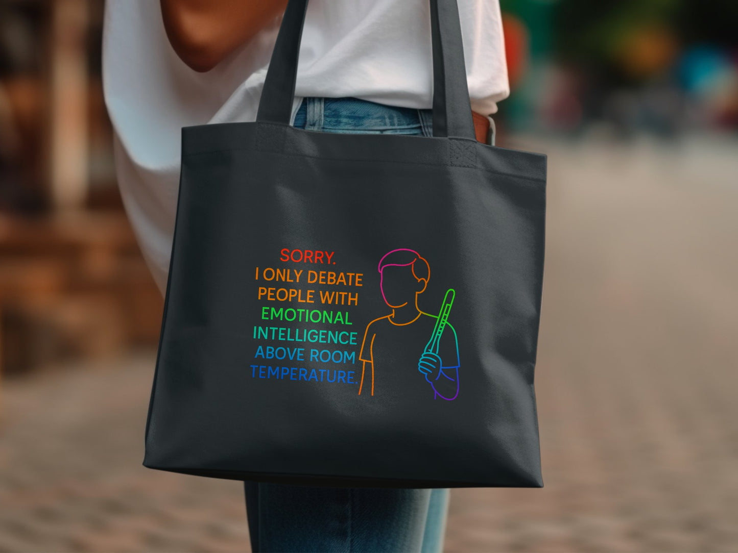 Sorry Emotional Intelligence Quote Tote Bag product type