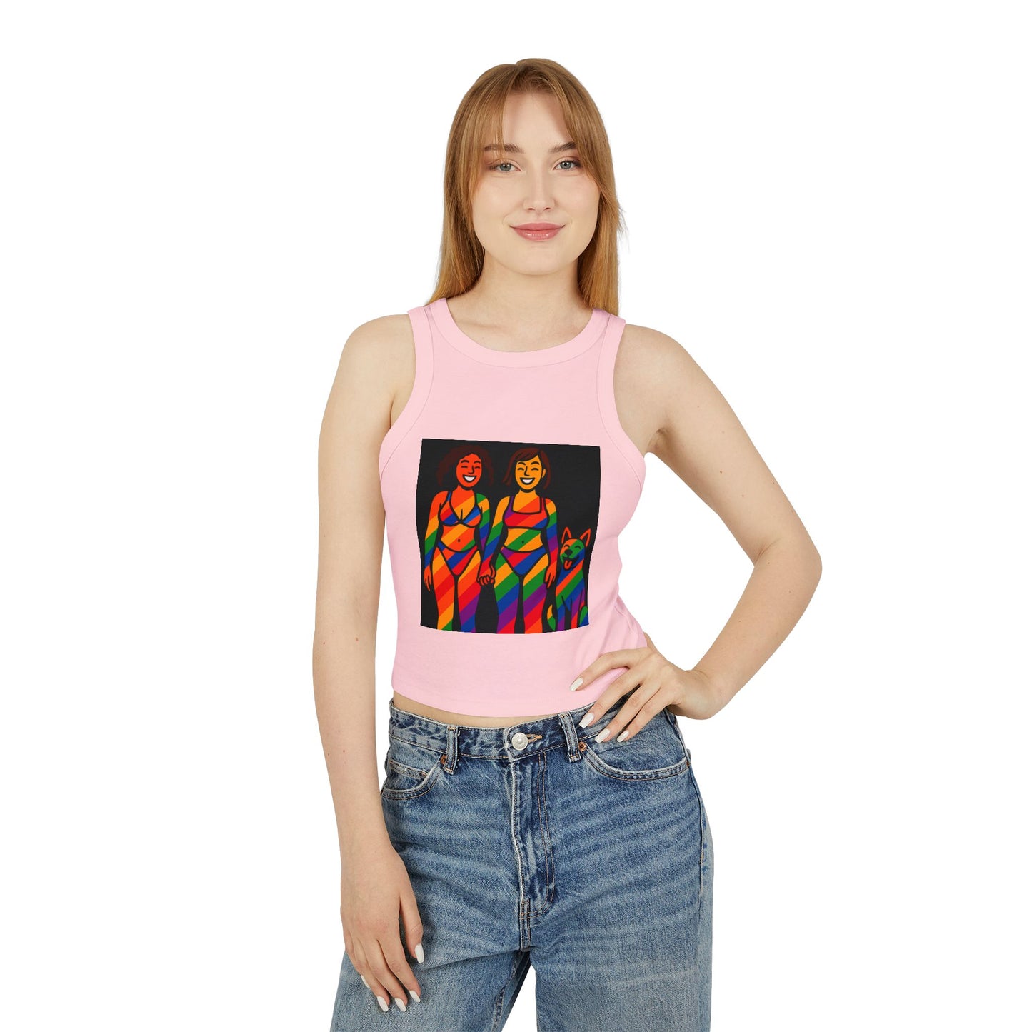 Pride tank top Vibes Women's Racer Tank Top, LGBTQ+ Apparel, Summer Stylish Top, Confidence Boost, Pride Month Fashion, Casual Wear