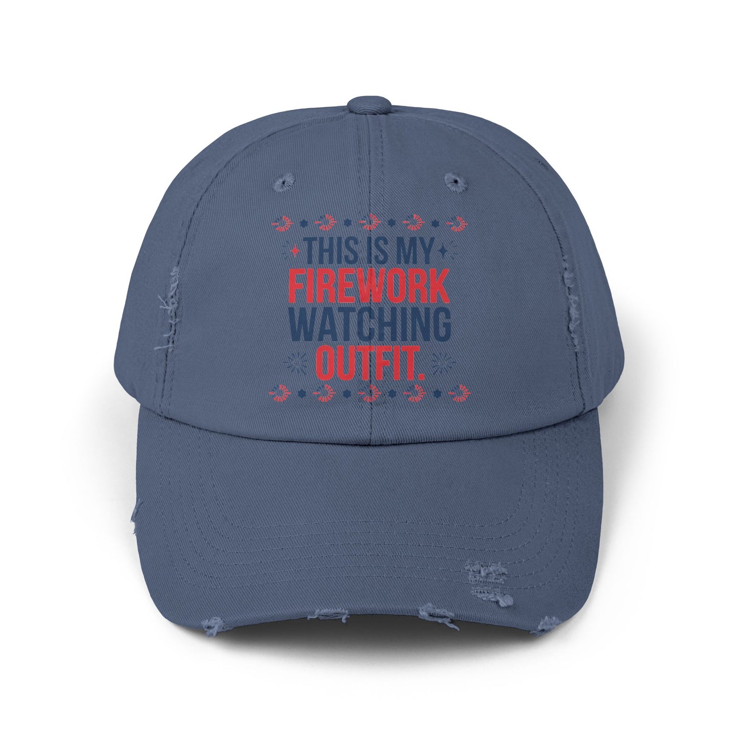 Firework Watching Cap - Unisex Distressed Hat for Celebrations
