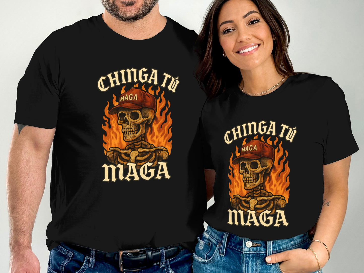Chinga Tu Maga Skull Graphic Shared Statement product