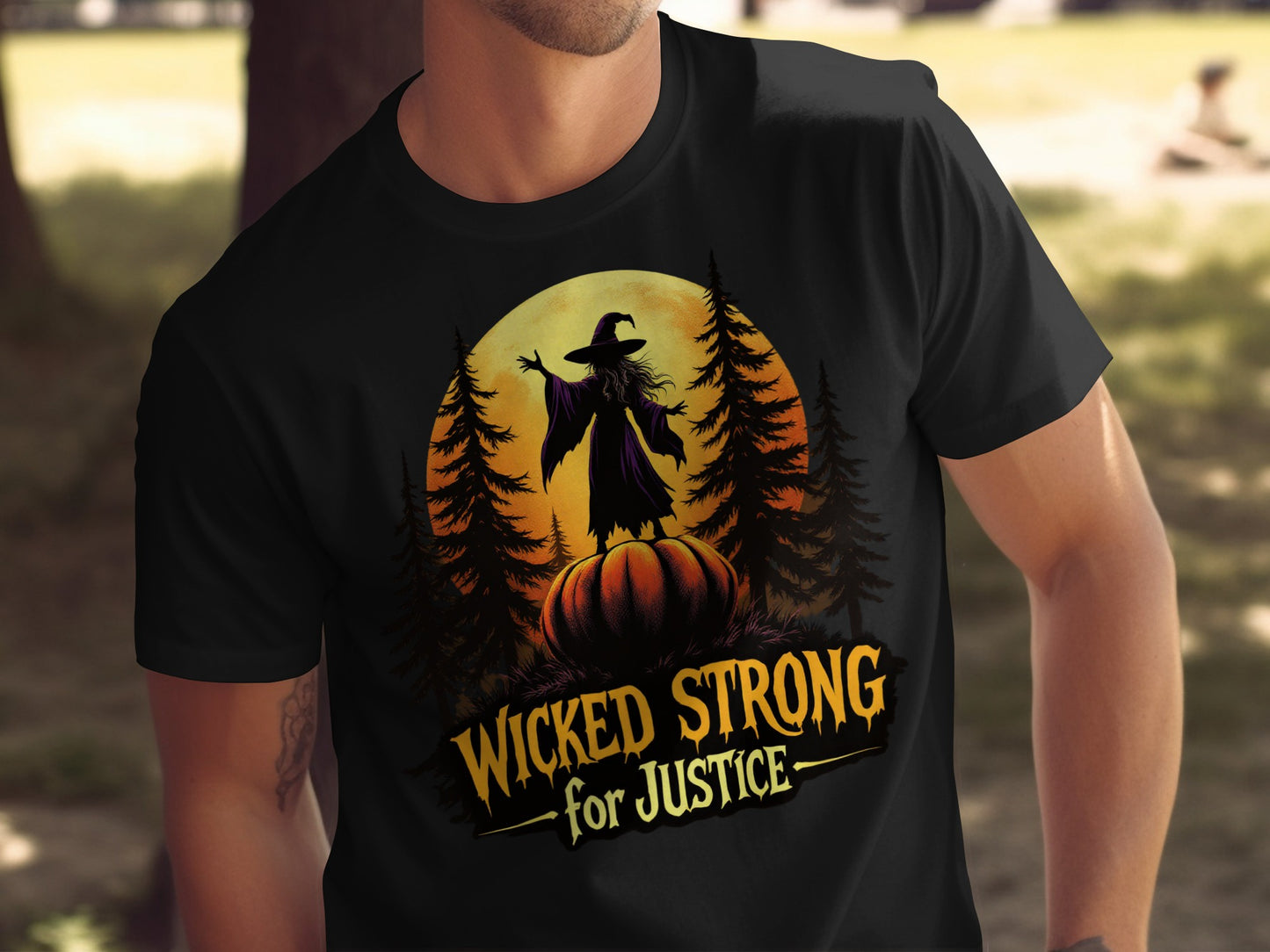 Wicked Strong for Justice Black Graphic T-shirt product type