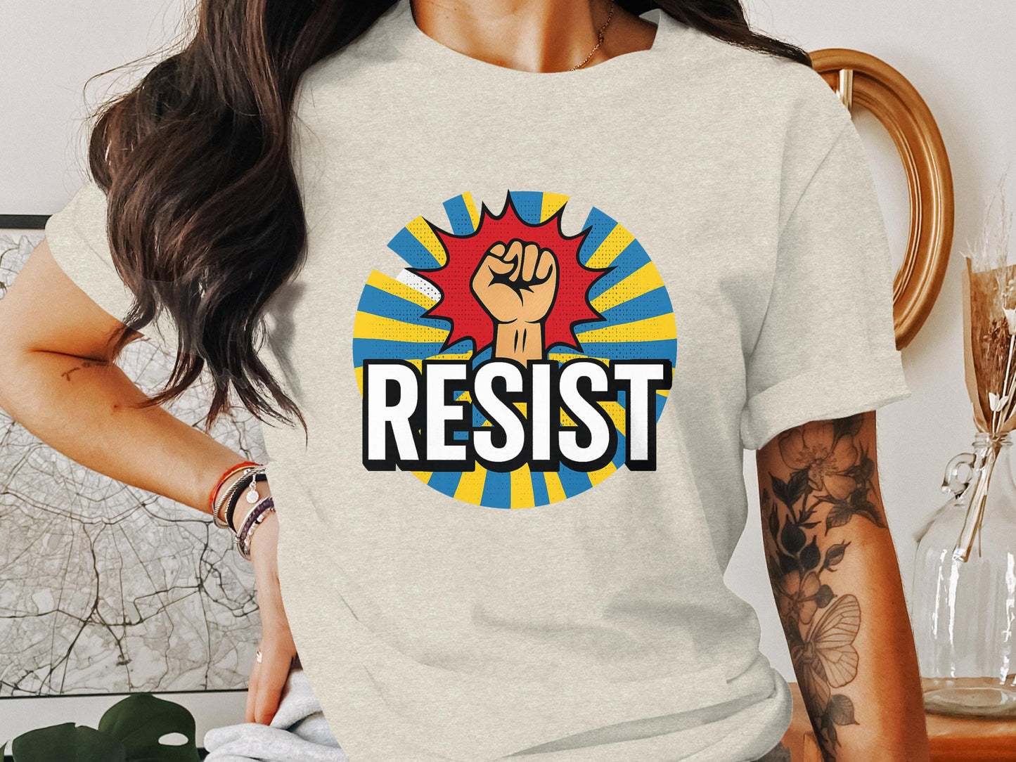 Vibrant Resist Graphic Tee With Empowering Message product