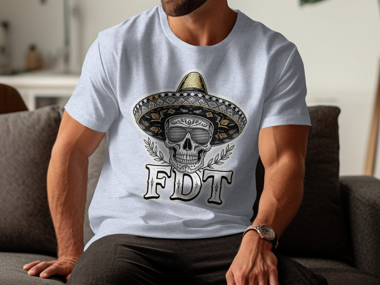 Cool Skull Sombrero FDT Graphic Tee Fashion Clothing product