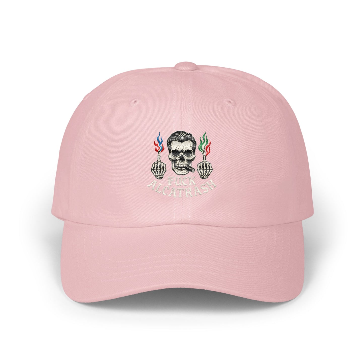 Edgy Skull Design Pink Alcatrash Hat with Attitude product type
