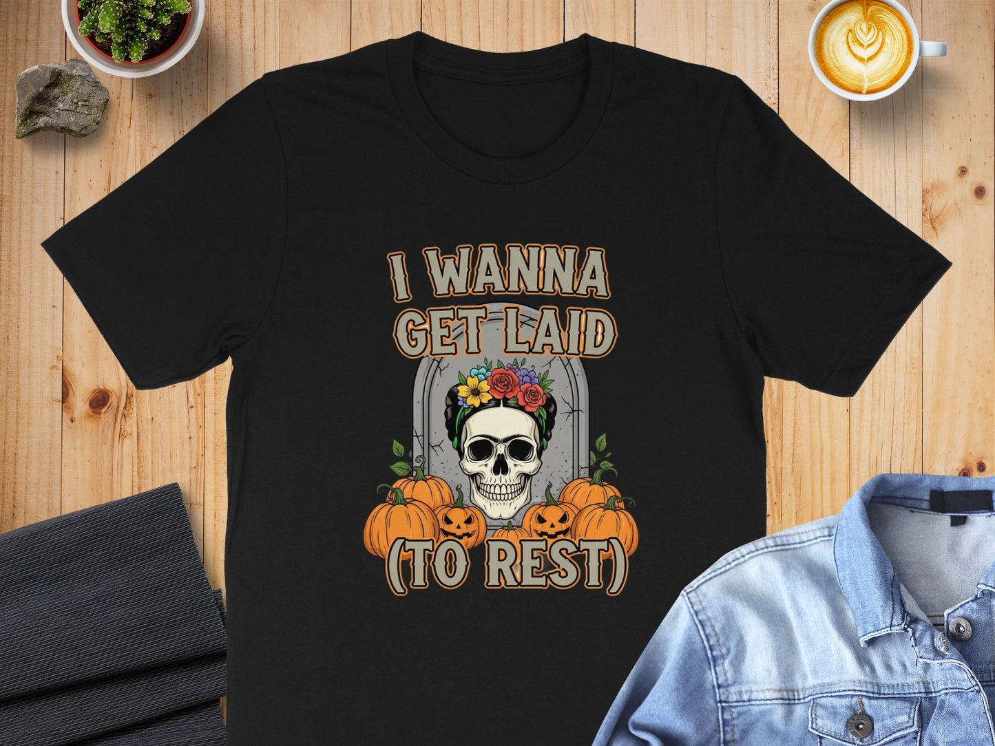 Skull with Pumpkins Funny Halloween T-Shirt product