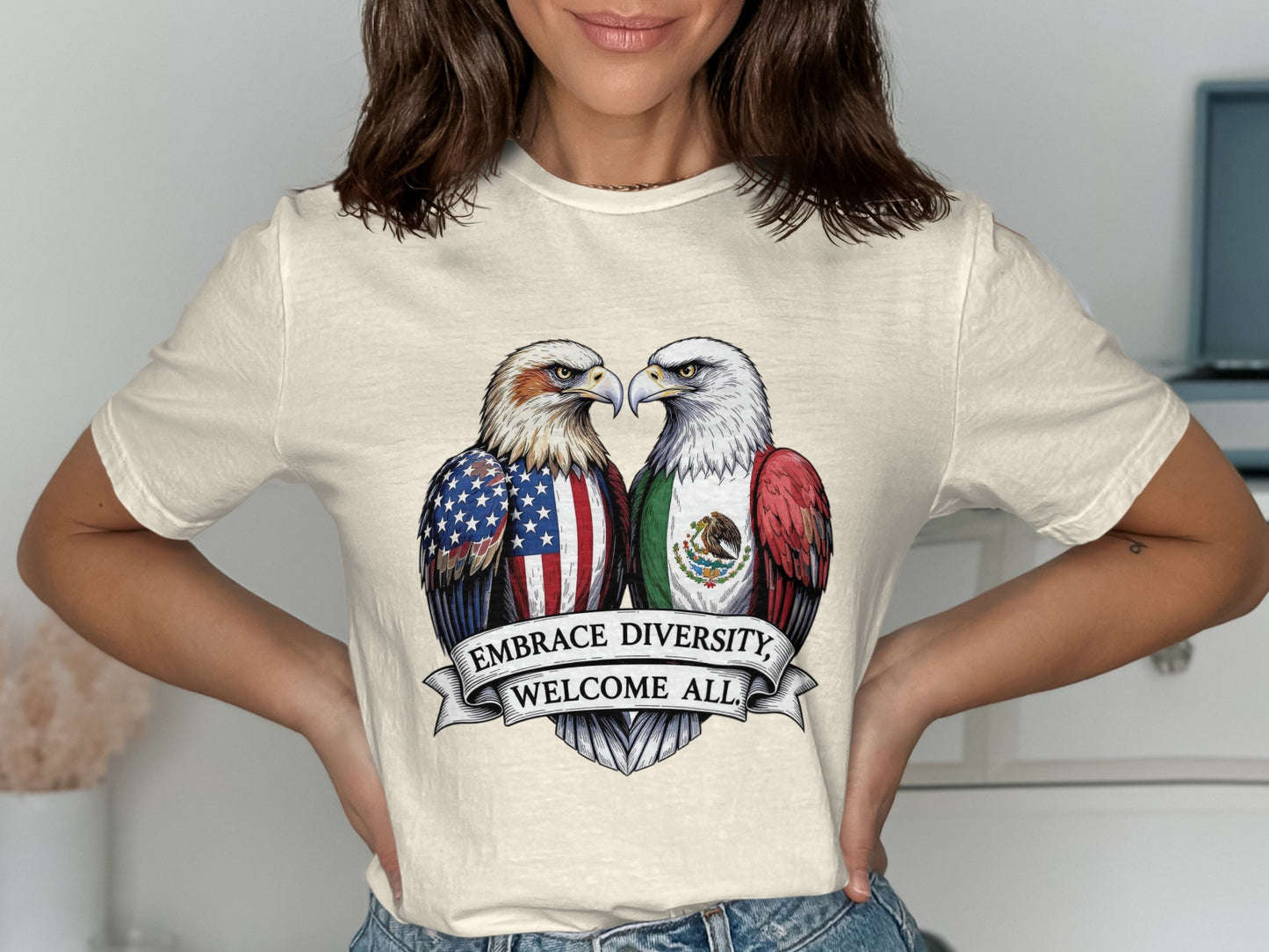 Embrace Diversity Welcome All Graphic Print Shirt product type